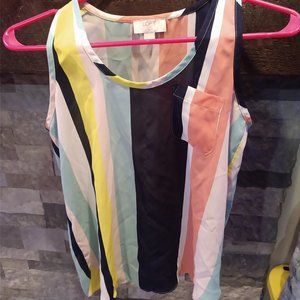 Loft striped sleeveless blouse size XXSP